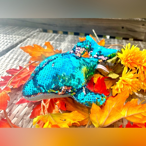 Flip Sequin Dolphin Plushie Stuffed Animal - Picture 3 of 6